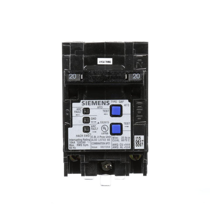 Type QAF 20 Amp Double-Pole Combination AFCI Circuit Breaker - Super Arbor