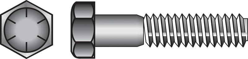 Hillman 9/16 in. Diameter x 2 in. Length Heat-Treated Steel Hex Head Cap Screw, 25-Pack