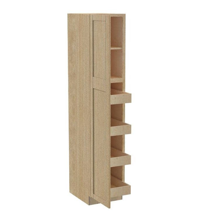Home Decorators Collection Washington 18 in. W x 24 in. D x 84 in. H Assembled Plywood Pantry Kitchen Cabinet in Vanguard Oak with 4ROT Soft Close