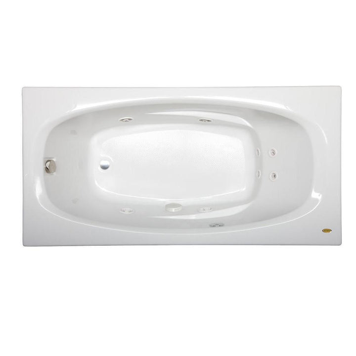 Jacuzzi Amiga 72 in. x 36 in. Acrylic Left-Hand Drain Rectangular Drop-In Whirlpool Bathtub in White
