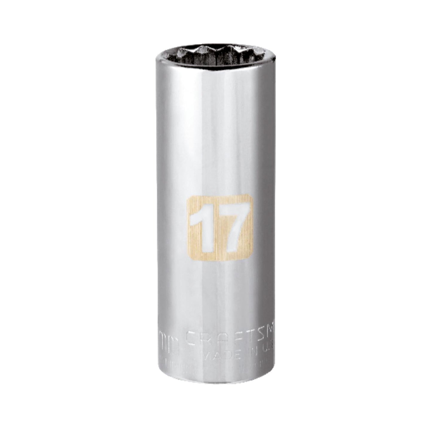 Craftsman 17 mm Metric Deep Socket - 12 Point, Polished Chrome
