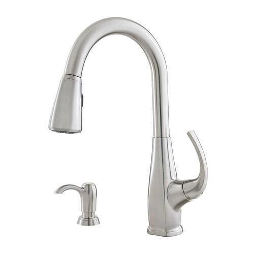 Pfister Selia Stainless Steel 1-Handle Deck-Mount Pull-Down Handle Kitchen Faucet (Deck Plate Included)