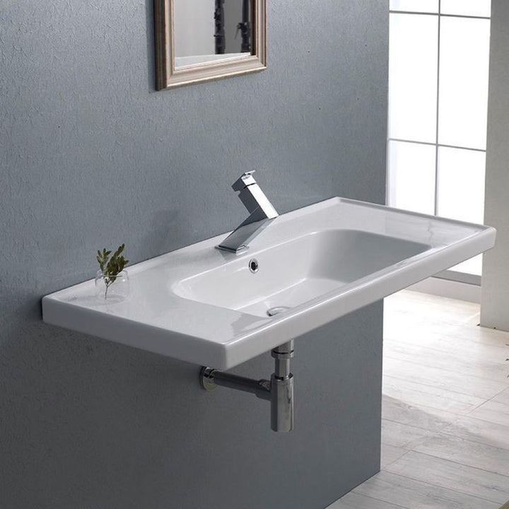 Nameeks Frame Wall Mounted Bathroom Sink in White