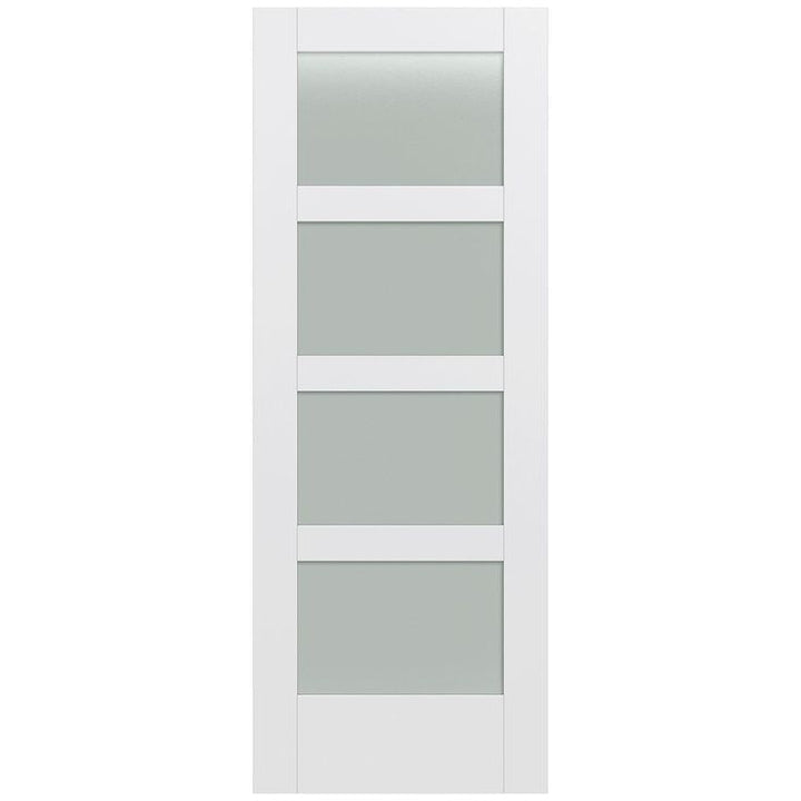32 in. x 80 in. MODA Primed PMT1044 Solid Core Wood Interior Door Slab w/Translucent Glass