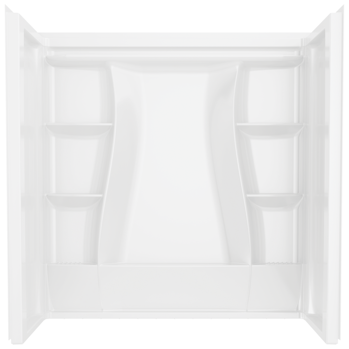 Delta Classic 500 60 in. W x 61.25 in. H x 32 in. D 3-Piece Direct-to-Stud Alcove Tub Surround in High Gloss White