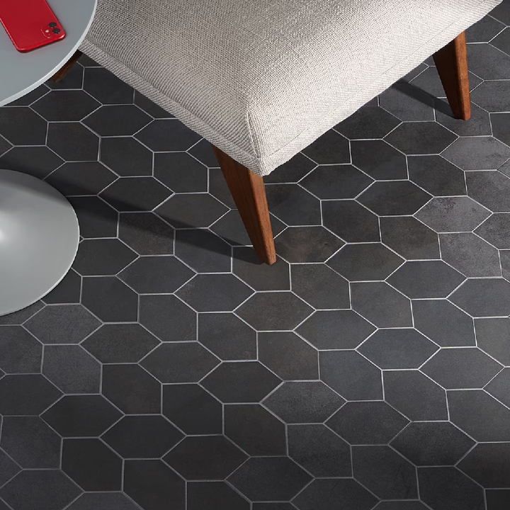 Bond Venom Charcoal Foliage Matte Porcelain Mosaic Tile