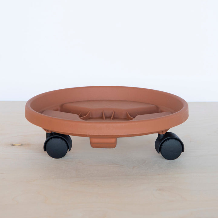 Bloem Rolling Plant Stand Caddie Saucer 16" Terra Cotta