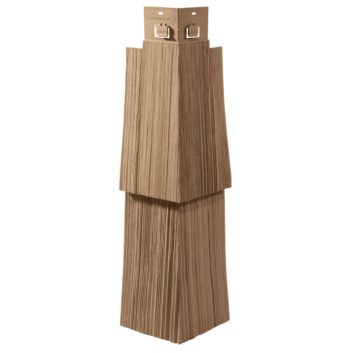 CertainTeed Cedar Impressions D9 Staggered Rough Split Mitered Corners Buckskin