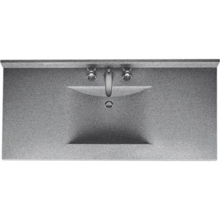 Swan Contour 49 in. W x 22 in. D Solid Surface Vanity Top with Integrated Sink in Gray Granite