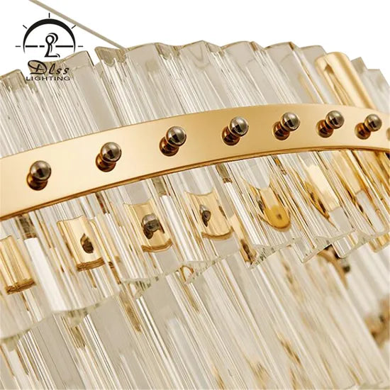 DLSS Lighting Crystal Ring Decorative Hotel Pendant Chandelier Light