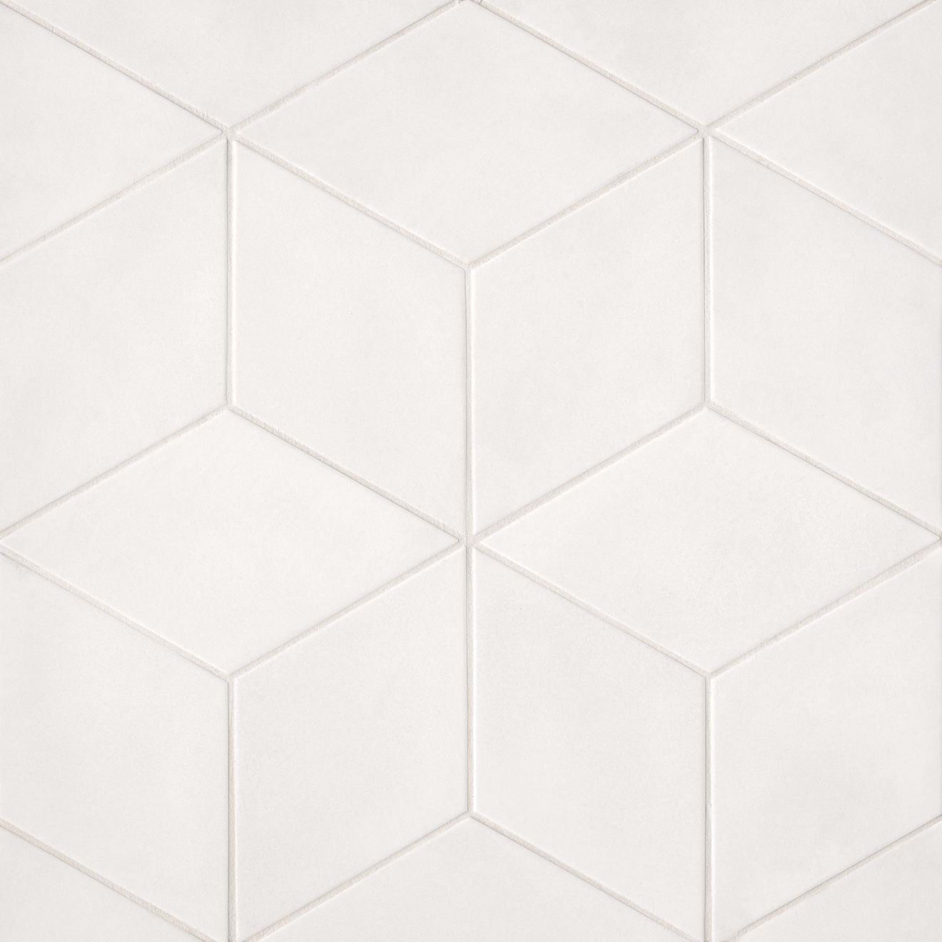 Allora 7.38" x 12.75" Rhombus Porcelain Floor & Wall Tile in Solid White (9.46 SqFt/Ctn)