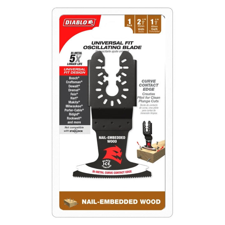 Diablo Bi-Metal Oscillating Blade for Nail-Embedded Wood 2-1/2"