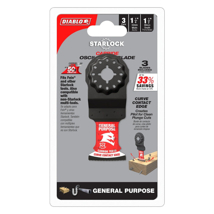 Diablo Starlock Oscillating Blade for General Purpose Cuts 1-1/4"