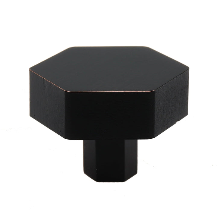 GlideRite 1-1/2 in. Solid Hexagon Cabinet Knobs, Oil Rubbed Bronze, Pack of 10