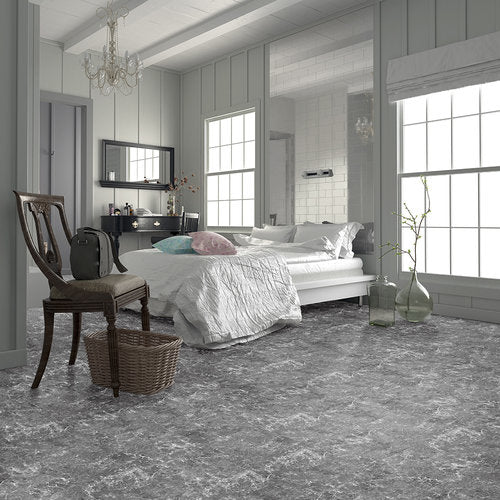 Perfection Floor Tile Gemstone Collection Gray Marble/Satin 20-in x 20-in Water-Resistant Interlocking Luxury Vinyl Tile Flooring (16.7-sq ft per Case)