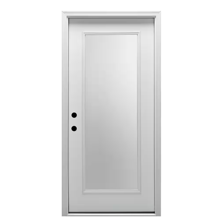 MMI Door 36 in. x 80 in. Right-Hand Inswing Full Lite Clear Classic Primed Steel Prehung Front Door
