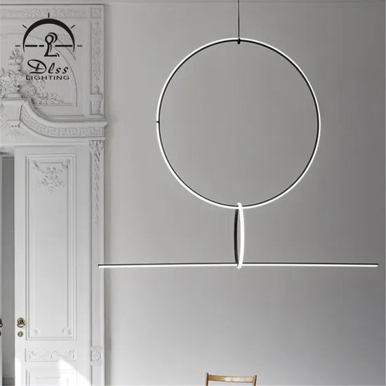 DLSS Lighting Metal Circle Acrylic Pendant Light LED Lighting Simple Lamp Modern Chandelier