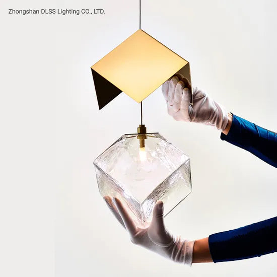DLSS Lighting Modern Lighting Ice Replica LED Light Gold Big Pendant Lamp Chandelier