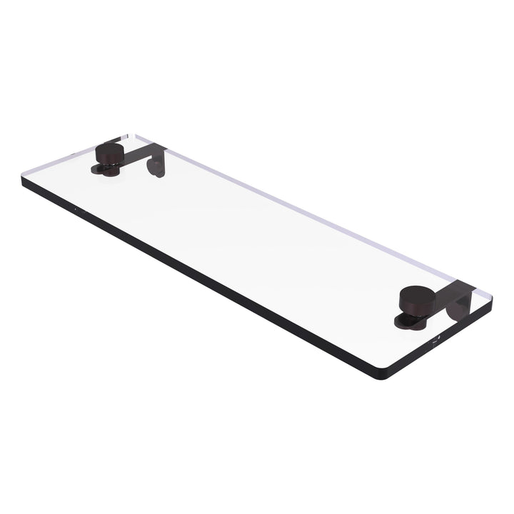 Allied Brass 16 in. L x 2 in. H x 5 in. W Clear Glass Vanity Bathroom Shelf in Satin Brass