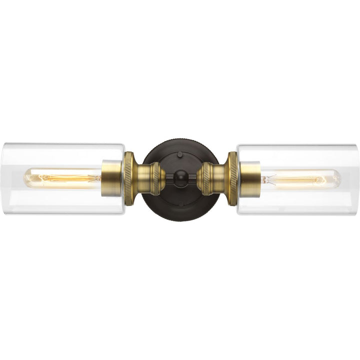 Progress Lighting Archives Collection Two-Light Bath & Vanity, 18.5 in, Clear Glass