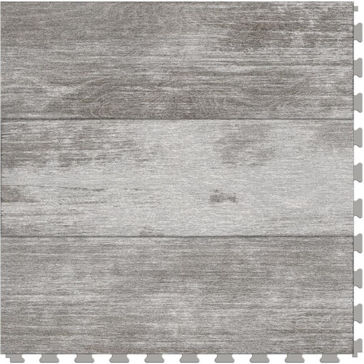 Perfection Floor Tile Sample — Coastal Collection Seaport/Satin Water-Resistant Wood-Look Interlocking Vinyl Tile, 20‑mil Wear Layer