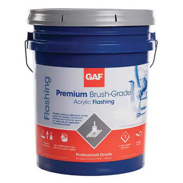 GAF Premium Brush-Grade Acrylic Flashing Light Gray 5 gal
