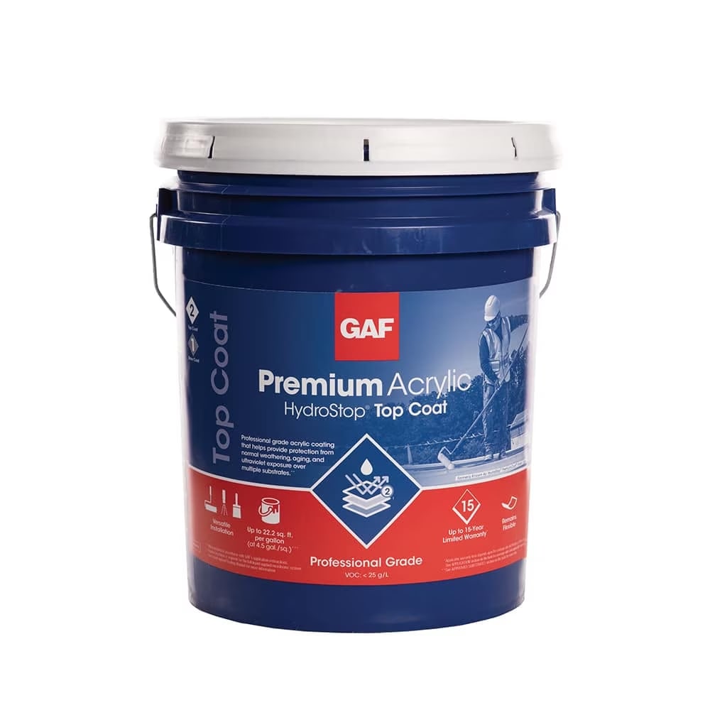 GAF Premium Acrylic HydroStop Top Coat Light Gray