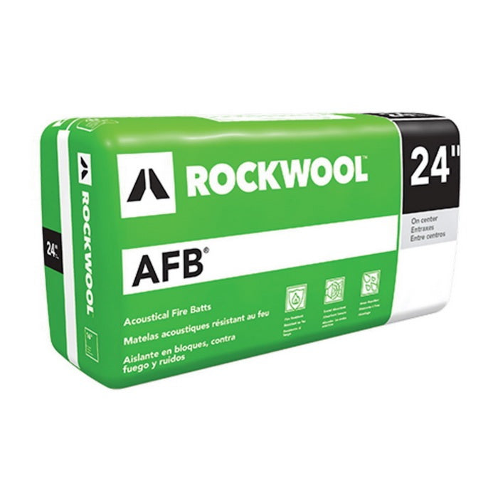 ROCKWOOL Insulation AFB (Acoustic Fire Batt) R-25 24 in x 48 in 40 Sq Ft (12 Bags)