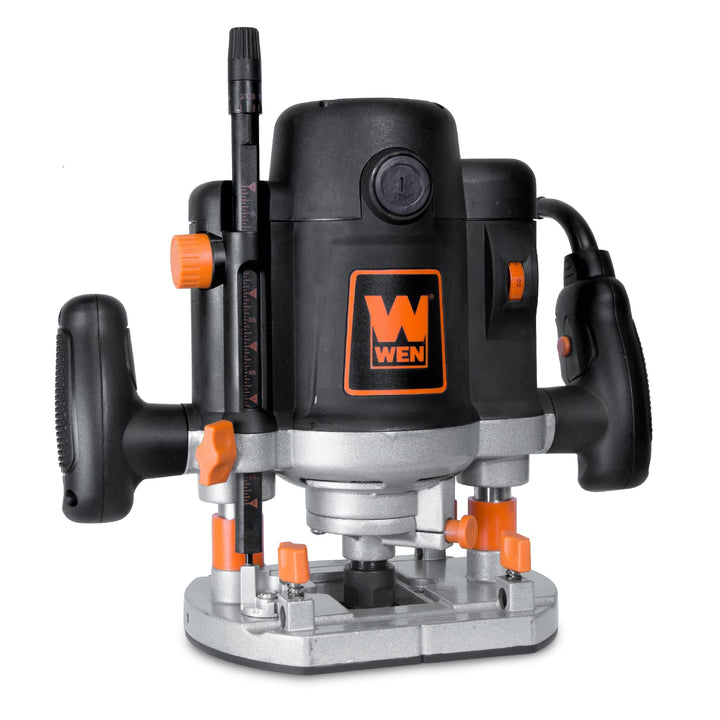 WEN RT6033 15-Amp Variable Speed Plunge Woodworking Corded Router Kit with Carrying Case and Edge Guide