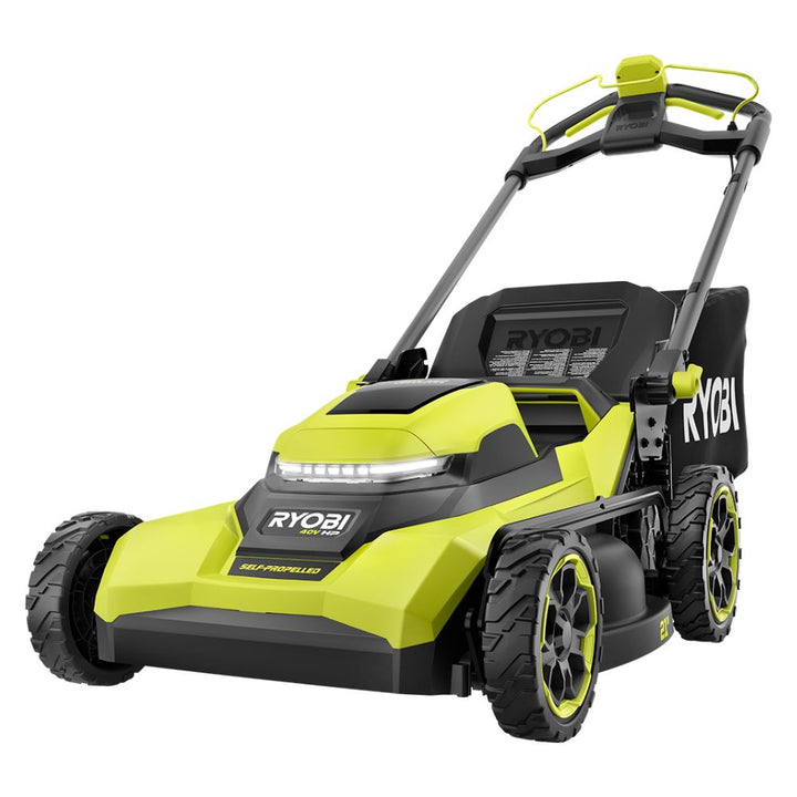 RYOBI 40V HP Brushless 21 in. Self-Propelled Cordless Lawn Mower with SMART TREK, (2) 6.0Ah Batteries & Charger