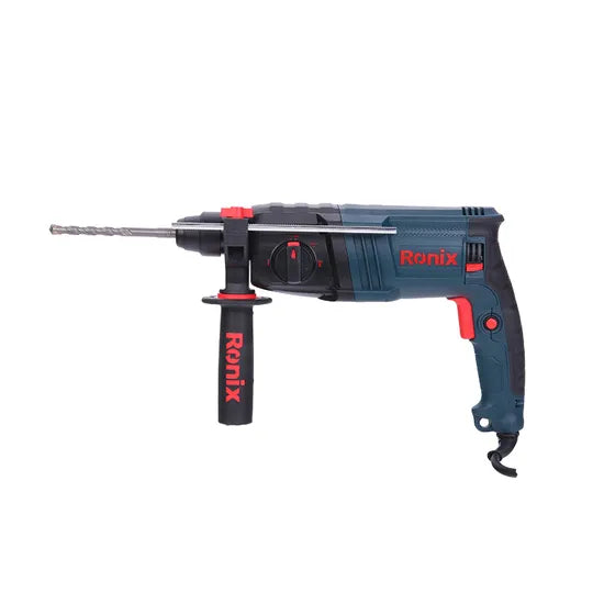 Ronix 2724 Rotary Hammer Drill Safety Clutch Vibration Control Including Chisels and Drill Bits with Case Rotary Hammer Kit