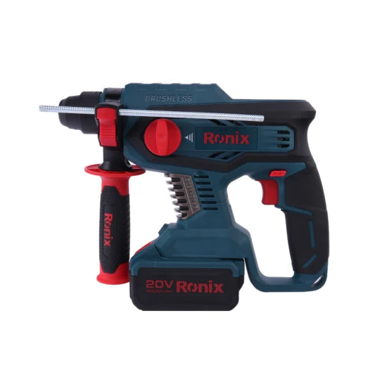 Ronix 8910 Brushless Cordless Rotary Hammer 20V SDS Plus Rotary Hammer Drill 4 Modes Selector Brushless Rotary Hammer