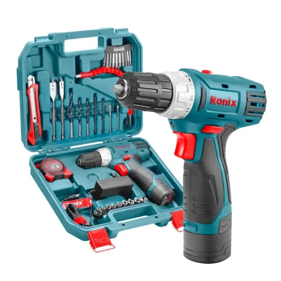 Ronix RS-8013 12V 21n. M Cordless Drill Driver Kit Power Tool Set Cordless Drill Power Tool with Hand Tools and Drill Bits