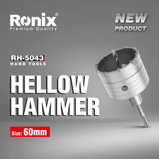 Ronix Rh-5043 Hole Core Bits 60mm Concrete Hole Saw Hollow Tct Core Drill Bit for Concrete Wall Brick Block