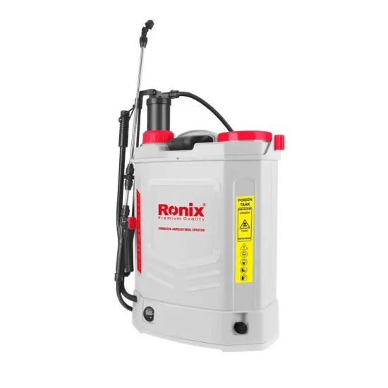 Ronix Rh-6020 Sprayer 26W 20L Pressure Pump 12V 8ah Battery-Operated Sprayer Rechargeable 2 in 1 Electric Backpack Sprayer