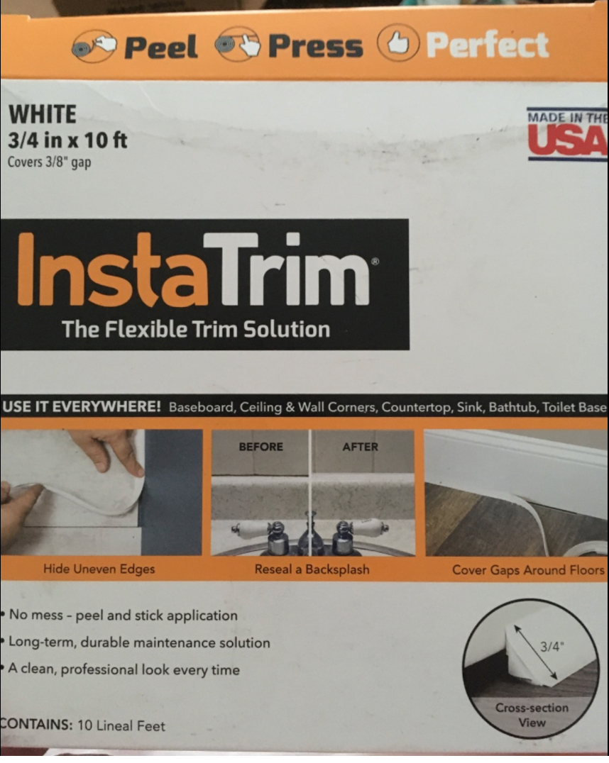 InstaTrim flexible molding trim strips with 2-10ft rolls; white