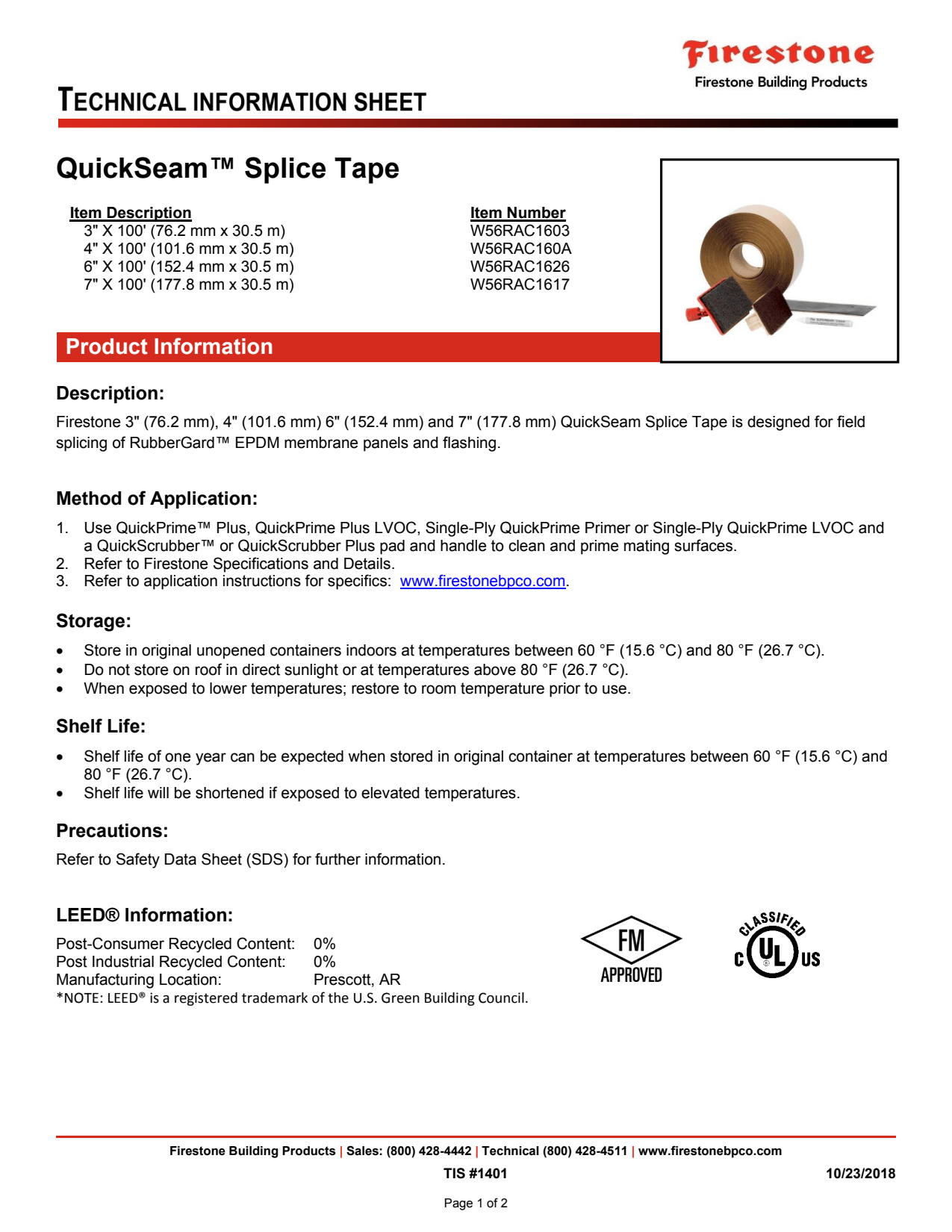 Elevate QuickSeam EPDM Splice Tape 3" x 100'