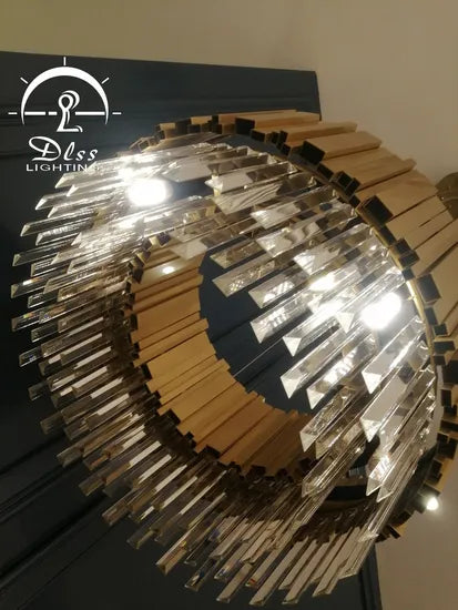 DLSS Lighting Co., Ltd Stainless Steel Crystal LED Light Source Style Decorative Chandelier