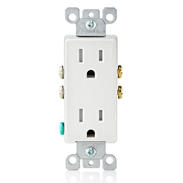 Leviton Decora 15 Amp Tamper-Resistant Duplex Outlet, Black