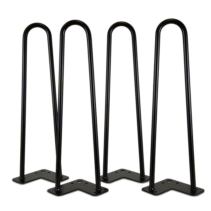 WEN 1/2 in. Diameter 16 in. Mid-Century Modern Satin Black Hairpin Table Legs, 4-Pack