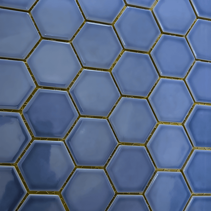 Tribeca 2 in. Hex Glacier Blue 12-5/8 in. x 11-1/8 in. Porcelain Mosaic Floor and Wall Tile (9.96 sq. ft./Case) - Super Arbor