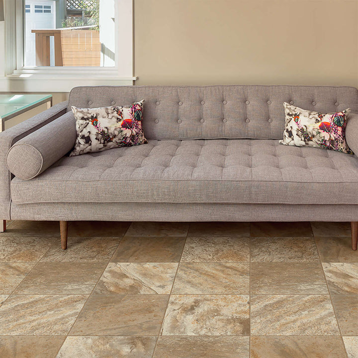 Congoleum ArmorCore Pro Valley Path Sandy Brown 12-ft W Cut-to-Length Sheet Vinyl, Stone Look, Low-Gloss Finish