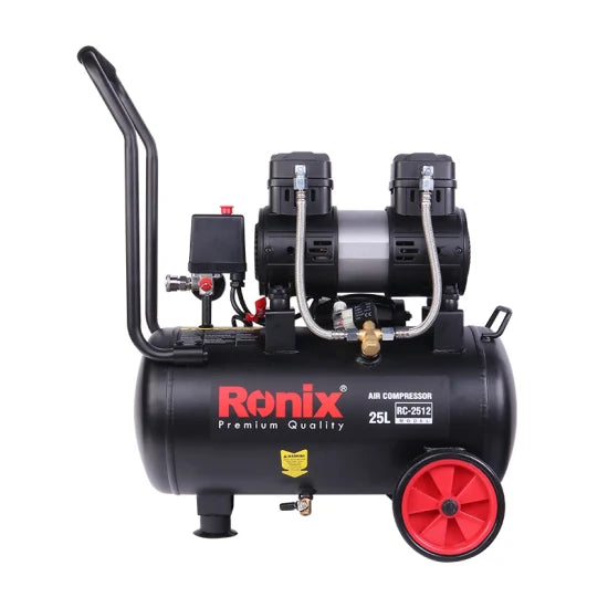 Ronix Ultra Quiet Oil-Free 25L Electric Industrial Hose Upright Air Compressor