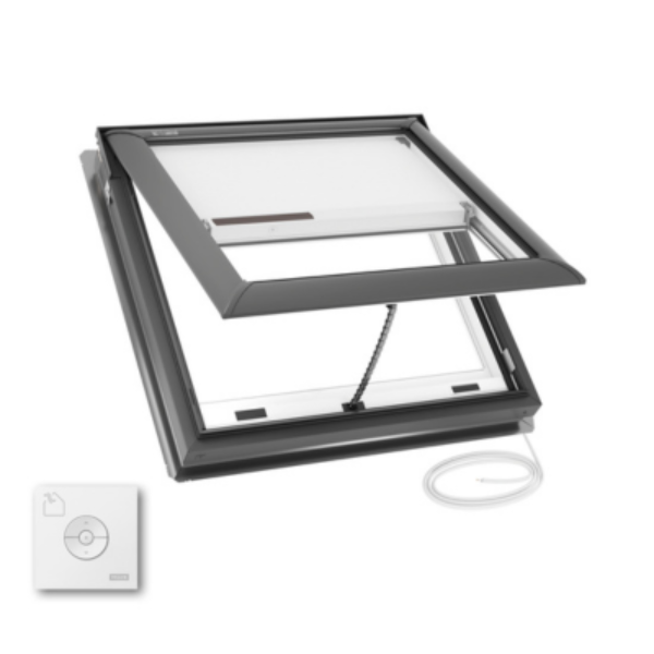 VELUX Electric Venting Deck Mount Skylight - White Solar Powered Shade image 10