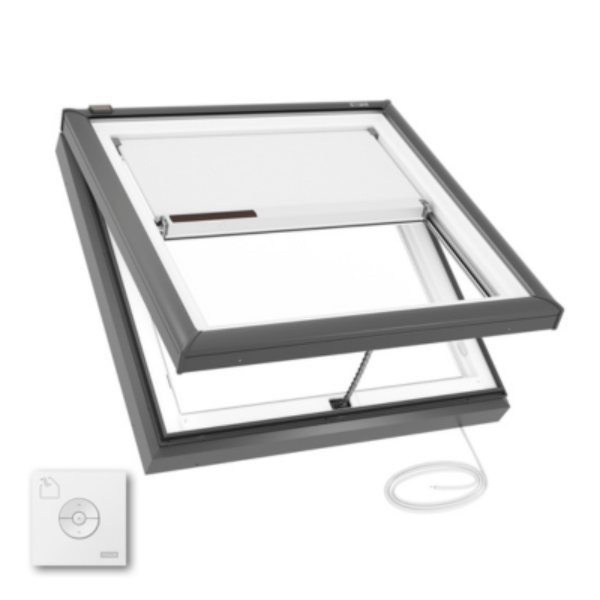 VELUX Electric Venting Curb Mount Skylight - White Solar Powered Shade image 12