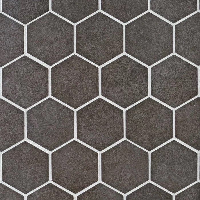 Uptown Antracite Hexagon Porcelain Mosaic