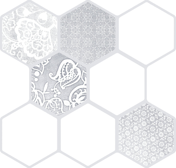 Emser VIRTUE 9-Pack White 18-in x 18-in Glazed Porcelain Patterned Floor and Wall Tile