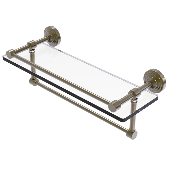 Allied Brass 16 in. x 5 in. x 5 in. Clear Glass Bathroom Shelf with Towel Bar – Oil Rubbed Bronze