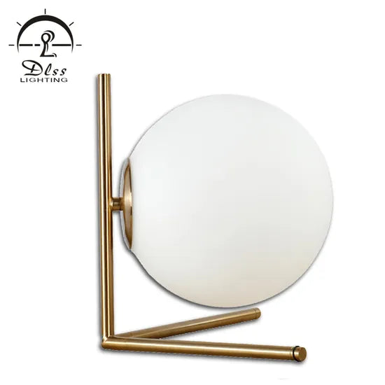 DLSS Lighting Co.,Ltd Wholesale Supplier Lighting Modern Gold Metal White Glass Table Lamps