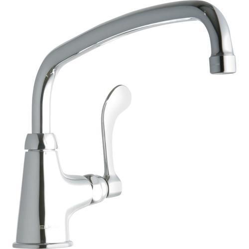 Elkay Chrome 1-Handle Deck-Mount Low-Arc Handle Commercial Kitchen Faucet
